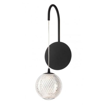 GIANET APPLIQUE MODERNA ORO O NERA CON SFERA IN ACRILICO STAMPATO LED 4W LUCE 3000K