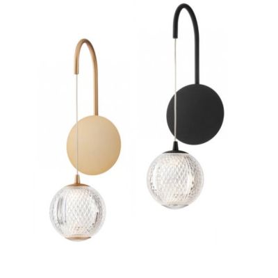 GIANET APPLIQUE MODERNA ORO O NERA CON SFERA IN ACRILICO STAMPATO LED 4W LUCE 3000K
