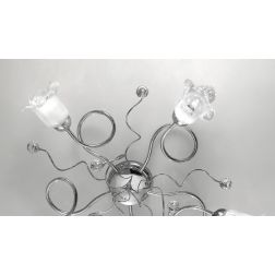 SILVIA PLAFONIERA STILE CLASSICO 5 LUCI IN METALLO CROMO CON DIFFUSORI IN VETRO CRISTALENSI LUX - Cristalensi Shop Online 2