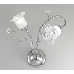 SILVIA APPLIQUE IN STILE CLASSICO 2 LUCI IN METALLO CROMO CON DIFFUSORI IN VETRO CRISTALENSI LUX - Cristalensi Shop Online 2