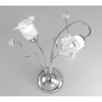 SILVIA APPLIQUE IN STILE CLASSICO 2 LUCI IN METALLO CROMO CON DIFFUSORI IN VETRO CRISTALENSI LUX - Cristalensi Shop Online