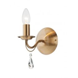FABIOLA APPLIQUE CLASSICA 1 LUCE IN METALLO FINITURA OTTONE LAMPADINA A VISTA ATTACCO E14