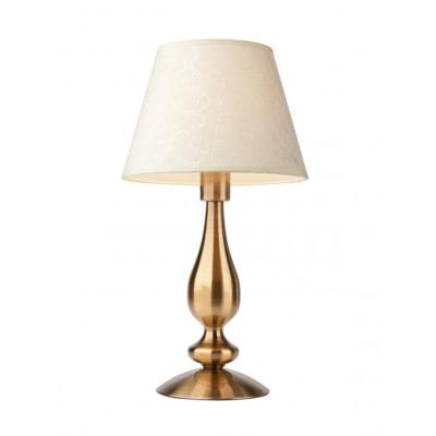 FABIOLA LAMPADA DA TAVOLO CLASSICA IN METALLO FINITURA OTTONE E PARALUME IN TESSUTO BEIGE
