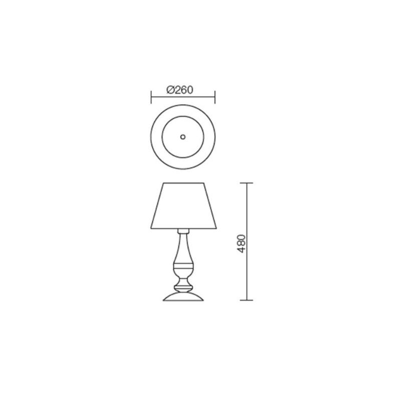FABIOLA LAMPADA DA TAVOLO CLASSICA IN METALLO FINITURA OTTONE E PARALUME IN TESSUTO BEIGE
