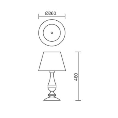 FABIOLA LAMPADA DA TAVOLO CLASSICA IN METALLO FINITURA OTTONE E PARALUME IN TESSUTO BEIGE