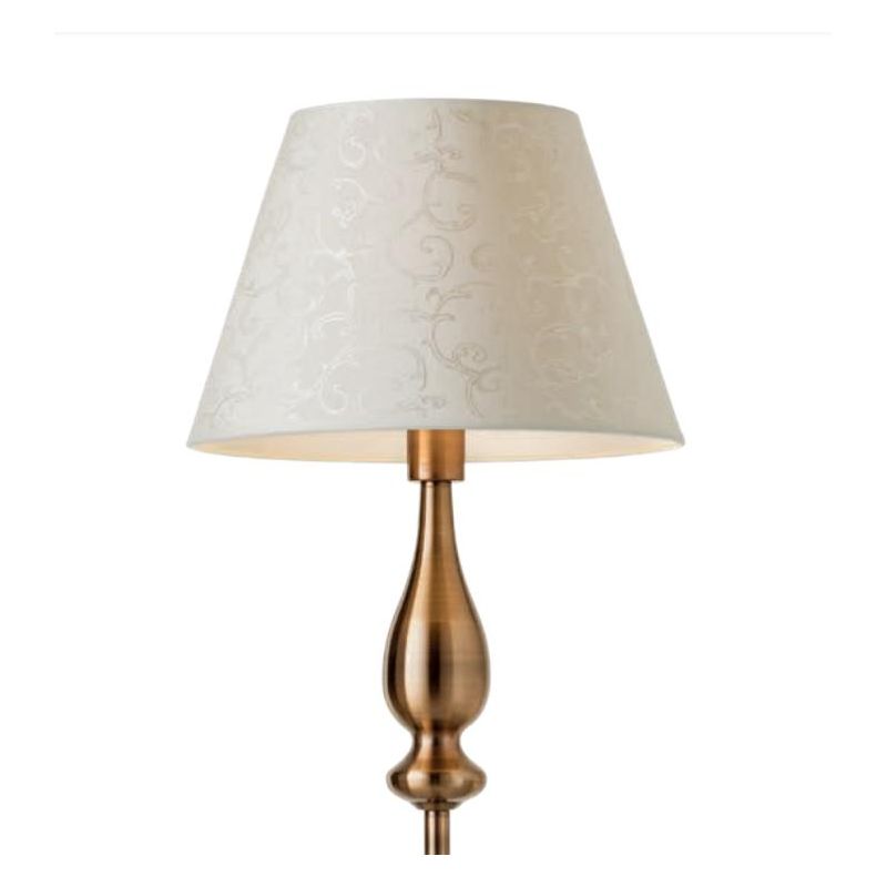 FABIOLA PIANTANA CLASSICA H155 CM IN METALLO CON FINITURA OTTONE E PARALUME IN TESSUTO BEIGE