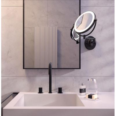 SELFIE APPLIQUE DA BAGNO PER TRUCCO CON SPECCHIO ROTONDO LED 7W CCT DIMMERABILE TOUCH DIMMER