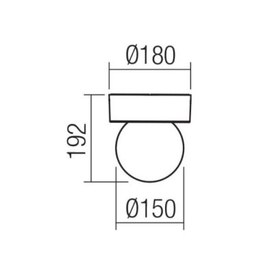 BULK APPLIQUE PLAFONIERA IP44 DA ESTERNO ANTRACITE CON SFERA BIANCA OPALE LAMPADINA ATTACCO E27