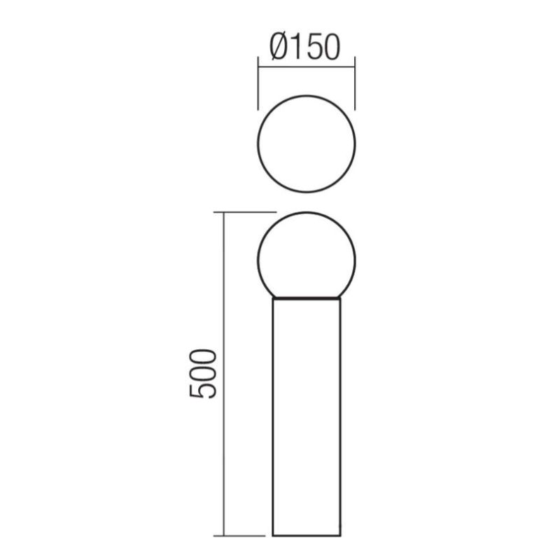 BULK PALI DA GIARDINO IP44 2 MISURE ANTRACITE CON SFERA BIANCA OPALE LAMPADINA ATTACCO E27
