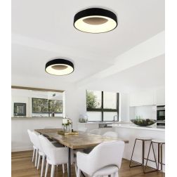 GIRONA PLAFONIERA MODERNA DIAMETRO CM 45 CON LED 30W LUCE 3000K DIMMERABILE BIANCA O NERA TRIO LIGHTING - Cristalensi Shop Onlin 2
