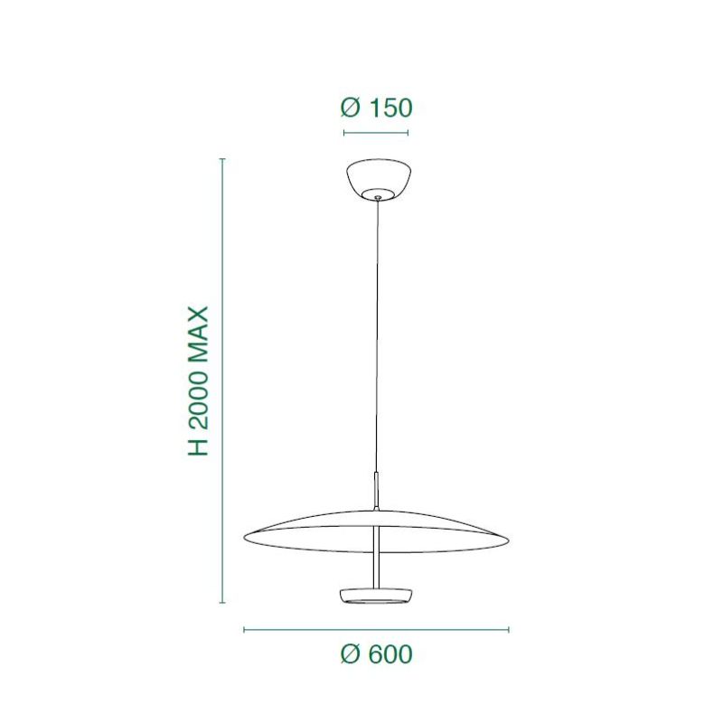 YUKO LAMPADARIO A SOSPENSIONE D60 CM LED 40W LUCE 3000K DIMMERABILE IN 2 COLORI D60 CM MODERNO