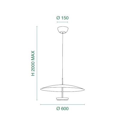 YUKO LAMPADARIO A SOSPENSIONE D60 CM LED 40W LUCE 3000K DIMMERABILE IN 2 COLORI D60 CM MODERNO