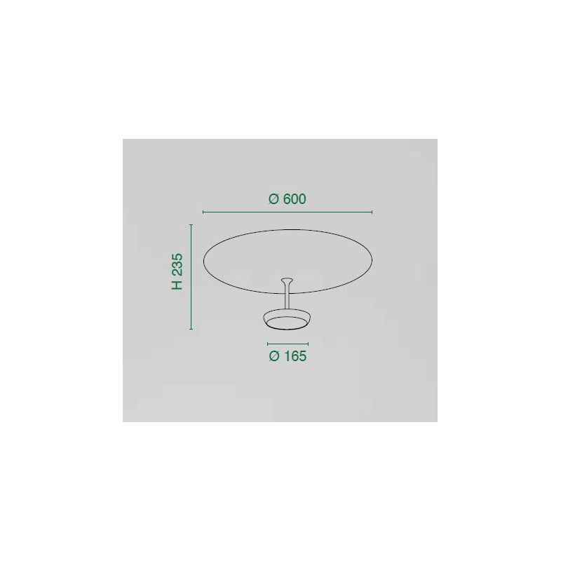 YUKO PLAFONIERA ORIGINALE D60 CM LED 40W LUCE 3000K DIMMERABILE IN 2 COLORI MODERNA