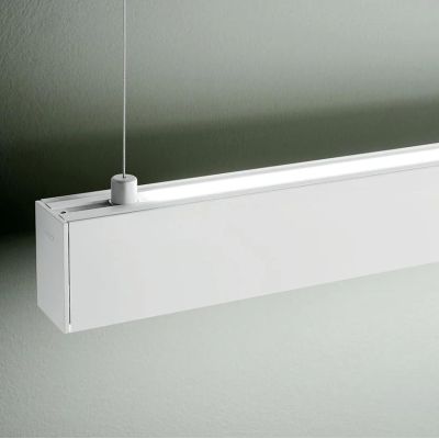 NEXT SOSPENSIONE LINEARE BI-EMISSIONE 2 MISURE BIANCA O NERA LED INTEGRATO LUCE 3000K DIMMERABILE
