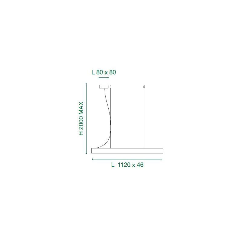 NEXT SOSPENSIONE LINEARE BI-EMISSIONE 2 MISURE BIANCA O NERA LED INTEGRATO LUCE 3000K DIMMERABILE