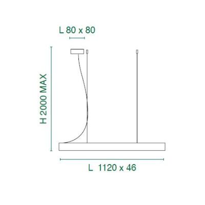 NEXT SOSPENSIONE LINEARE BI-EMISSIONE 2 MISURE BIANCA O NERA LED INTEGRATO LUCE 3000K DIMMERABILE