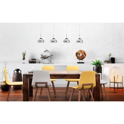 3547-48 ARABELLA SOSPENSIONE MODERNA A BINARIO IN VETRO SOFFIATO LED INTEGRATO BIANCO AMBRA FUME Fabas Luce - Cristalensi Shop O