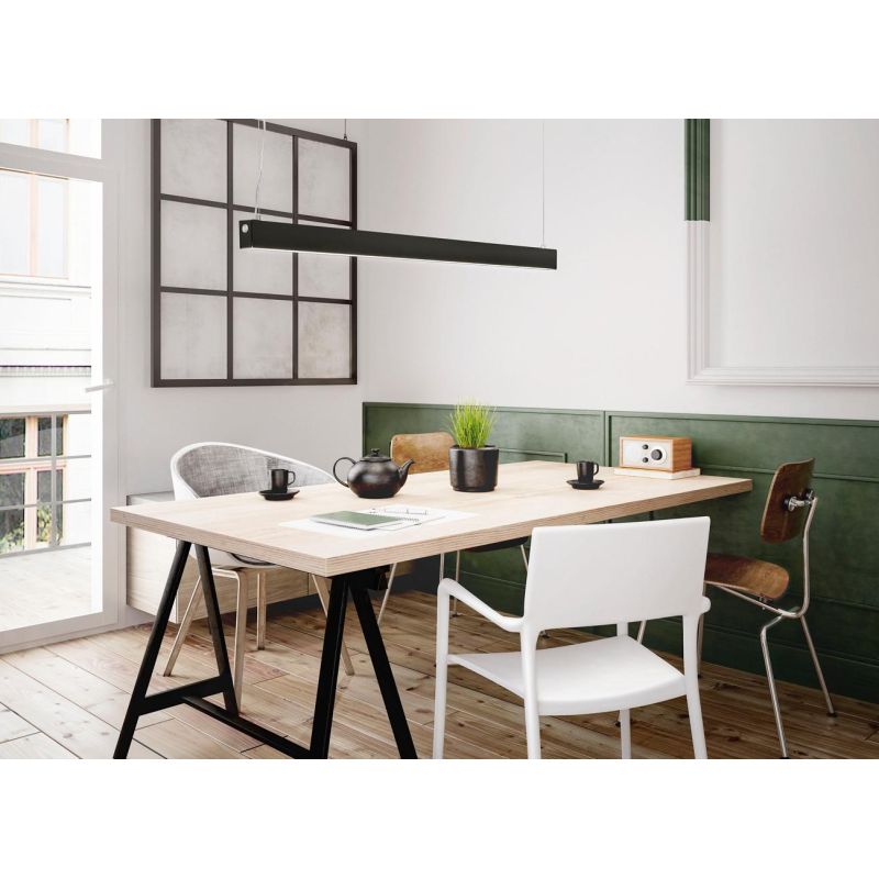 NEXT SOSPENSIONE LINEARE BI-EMISSIONE 2 MISURE BIANCA O NERA LED INTEGRATO LUCE 3000K DIMMERABILE