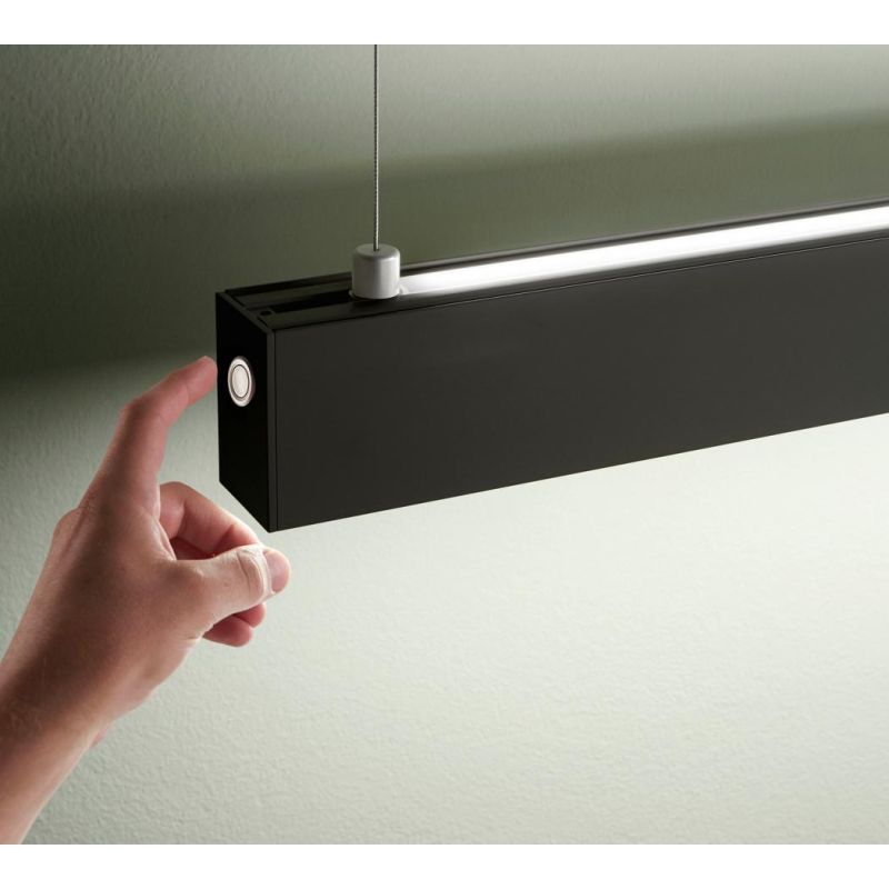 NEXT SOSPENSIONE LINEARE BI-EMISSIONE 2 MISURE BIANCA O NERA LED INTEGRATO LUCE 3000K DIMMERABILE