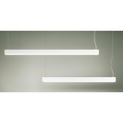 NEXT SOSPENSIONE LINEARE BI-EMISSIONE 2 MISURE BIANCA O NERA LED INTEGRATO LUCE 3000K DIMMERABILE