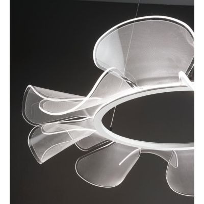 3626-45 SYLVIE SOSPENSIONE ULTRA MODERNA BIANCA LED 30W DIAMETRO CM 76 DI FABAS LUCE Fabas Luce - Cristalensi Shop Online