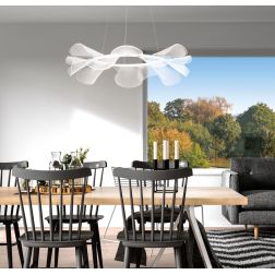 3626-45 SYLVIE SOSPENSIONE ULTRA MODERNA BIANCA LED 30W DIAMETRO CM 76 DI FABAS LUCE Fabas Luce - Cristalensi Shop Online