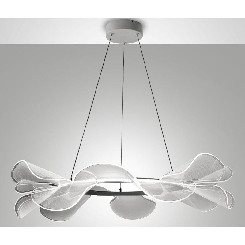 3626-45 SYLVIE SOSPENSIONE ULTRA MODERNA BIANCA LED 30W DIAMETRO CM 76 DI FABAS LUCE Fabas Luce - Cristalensi Shop Online