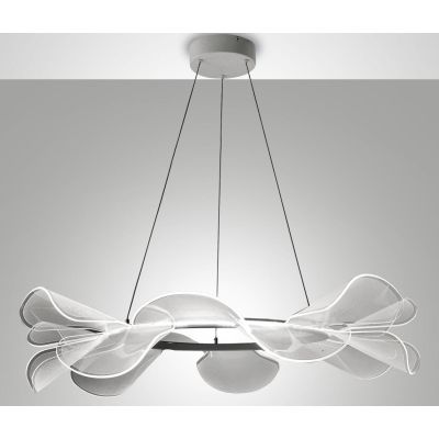 3626-45 SYLVIE SOSPENSIONE ULTRA MODERNA BIANCA LED 30W DIAMETRO CM 76 DI FABAS LUCE Fabas Luce - Cristalensi Shop Online