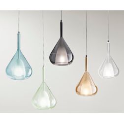 3481-40 LILA SOSPENSIONE IN VETRO AD UNA LUCE STILE MODERNO 5 COLORI DI FABAS LUCE Fabas Luce - Cristalensi Shop Online