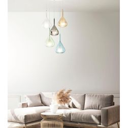 3481-49 LILA LAMPADARIO A SOSPENSIONE IN VETRO CON 5 PUNTI LUCE DELLA FABAS LUCE Fabas Luce - Cristalensi Shop Online 2