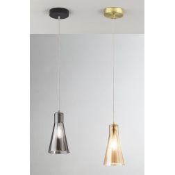 3596-40 DAFNE LAMPADARIO A SOSPENSIONE MODERNA IN VETRO CON UNA SOLA LUCE AMBRA FUME DI FABAS LUCE Fabas Luce - Cristalensi Shop