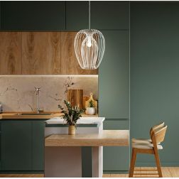 CAMP SOSPENSIONE PICCOLA VINTAGE A GABBIA APERTA D25 CM METALLO NERO,BIANCO O ORO ATTACCO E27 CRISTALENSI - Cristalensi Shop Onl