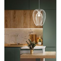 CAMP SOSPENSIONE VINTAGE A GABBIA APERTA D40 CM METALLO NERO,BIANCO O ORO ATTACCO E27 CRISTALENSI - Cristalensi Shop Online