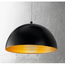 3215-40 DINGLE LAMPADARIO A SOSPENSIONE MODERNO IN METALLO NERO E ORO DI FABAS LUCE Fabas Luce - Cristalensi Shop Online