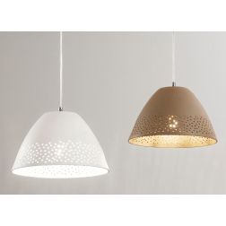 3532-40 CASALE LAMPADARIO IN CERAMICA DESIGN MODERNO BIANCO E KAKI DI FABAS LUCE Fabas Luce - Cristalensi Shop Online