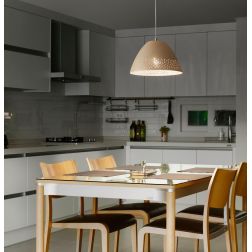 3532-40 CASALE LAMPADARIO IN CERAMICA DESIGN MODERNO BIANCO E KAKI DI FABAS LUCE Fabas Luce - Cristalensi Shop Online 2