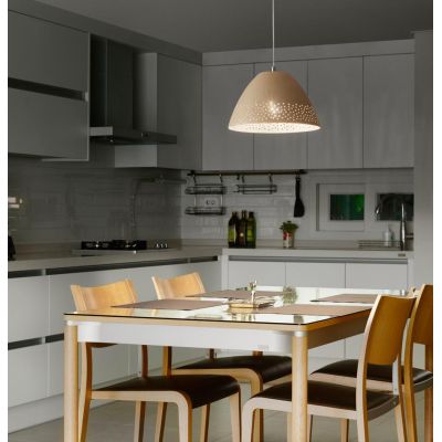 3532-40 CASALE LAMPADARIO IN CERAMICA DESIGN MODERNO BIANCO E KAKI DI FABAS LUCE Fabas Luce - Cristalensi Shop Online