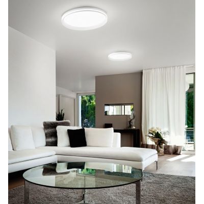 ISY PLAFONIERA ROTONDA 3 MISURE IN METALLO NERO O BIANCO LED INTEGRATO DIMMERABILE INTERRUTTORE CCT