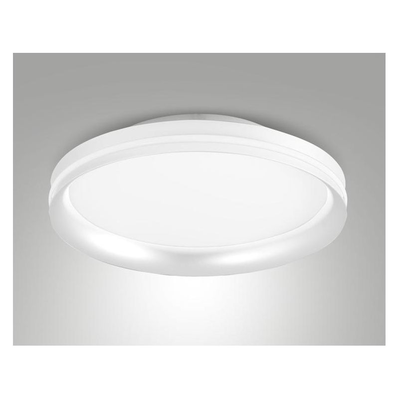 ISY PLAFONIERA ROTONDA 3 MISURE IN METALLO NERO O BIANCO LED INTEGRATO DIMMERABILE INTERRUTTORE CCT