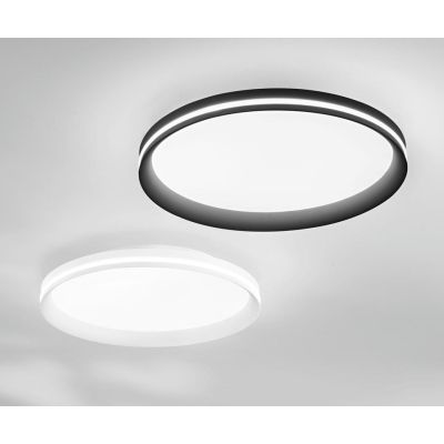 ISY PLAFONIERA ROTONDA 3 MISURE IN METALLO NERO O BIANCO LED INTEGRATO DIMMERABILE INTERRUTTORE CCT