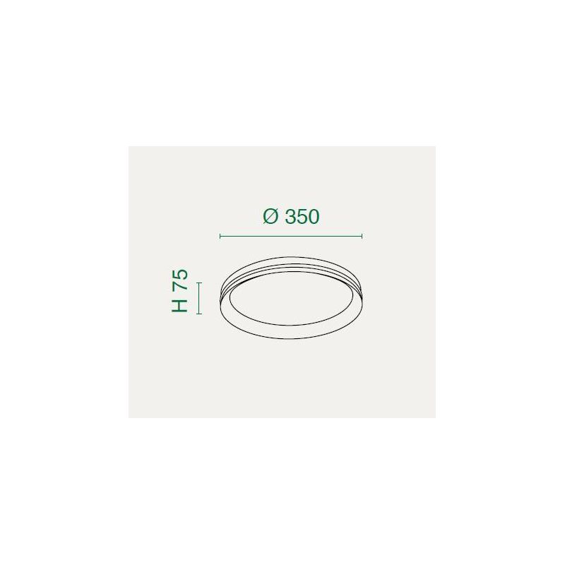 ISY PLAFONIERA ROTONDA 3 MISURE IN METALLO NERO O BIANCO LED INTEGRATO DIMMERABILE INTERRUTTORE CCT