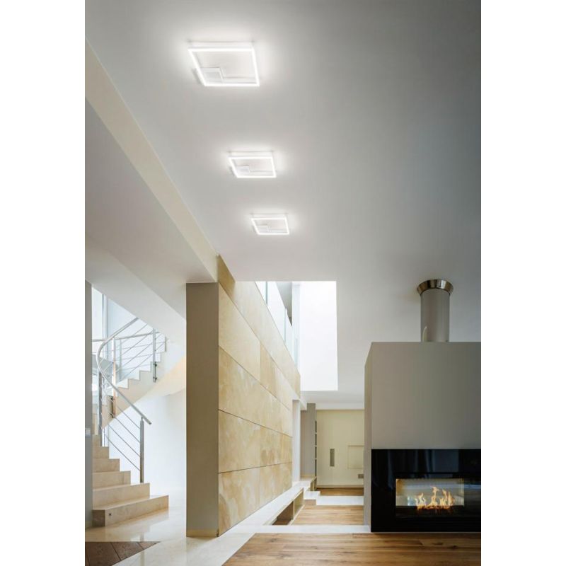 3394-21 BARD PLAFONIERA MODERNA DI FORMA QUADRATA CM 27X27 5 COLORI LED 22W Fabas Luce - Cristalensi Shop Online