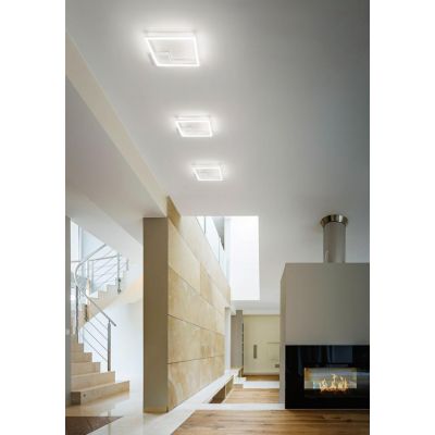 3394-23 BARD PLAFONIERA MODERNA DI FORMA QUADRATA CM 27X27 BIANCA O ANTRACITE LED 22W LUCE 4000K DI FABAS LUCE Fabas Luce - Cris
