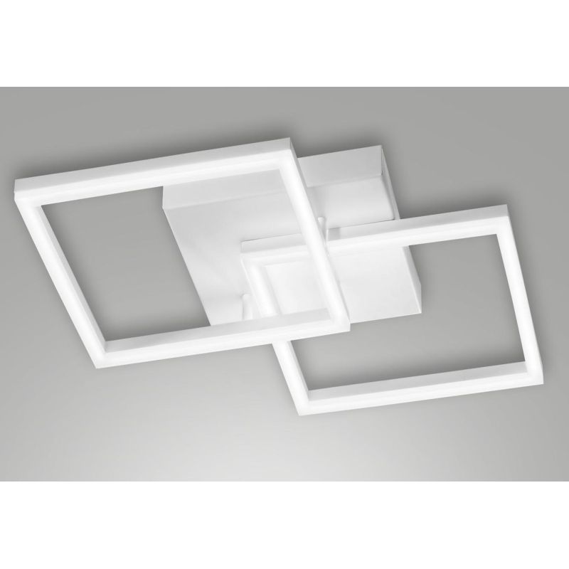 3394-29 BARD PLAFONIERA MODERNA CON DUE QUADRATI LUMINOSI BIANCA O ANTRACITE LED 39W LUCE 4000K DI FABAS LUCE Fabas Luce - Crist