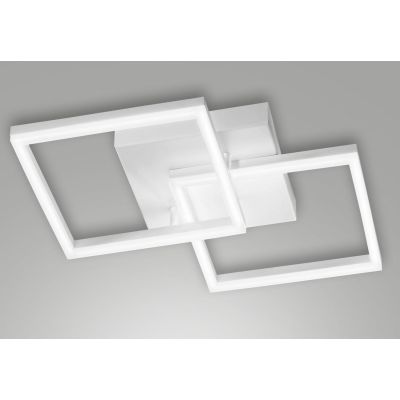 3394-29 BARD PLAFONIERA MODERNA CON DUE QUADRATI LUMINOSI BIANCA O ANTRACITE LED 39W LUCE 4000K DI FABAS LUCE Fabas Luce - Crist