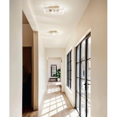 3394-29 BARD PLAFONIERA MODERNA CON DUE QUADRATI LUMINOSI BIANCA O ANTRACITE LED 39W LUCE 4000K DI FABAS LUCE Fabas Luce - Crist
