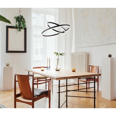 3508-45 GIOTTO SOSPENSIONE MODERNA A DOPPIO ANELLO LED INTEGRATO 52W BIANCO O NERO DELLA FABAS LUCE Fabas Luce - Cristalensi Sho