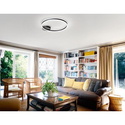 3508-61 GIOTTO PLAFONIERA MODERNA AD ANELLO CON LED INTEGRATO 36W BIANCA O NERA DELLA FABAS LUCE Fabas Luce - Cristalensi Shop O