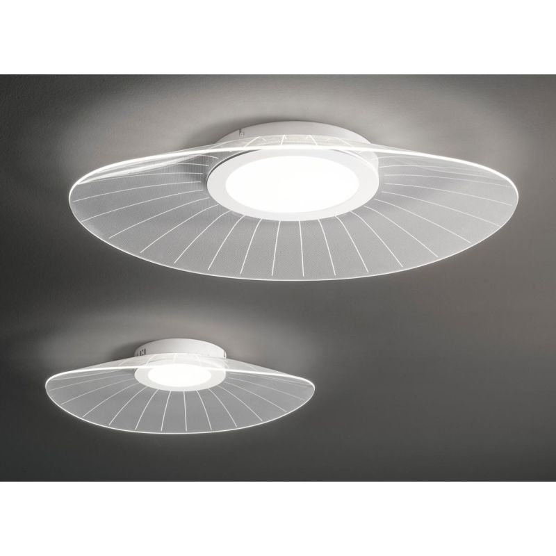 3625-65 VELA PLAFONIERA MODERNA IN METALLO BIANCO LED 40W LUCE 3000K DIMMERABILE DI FABAS LUCE Fabas Luce - Cristalensi Shop Onl