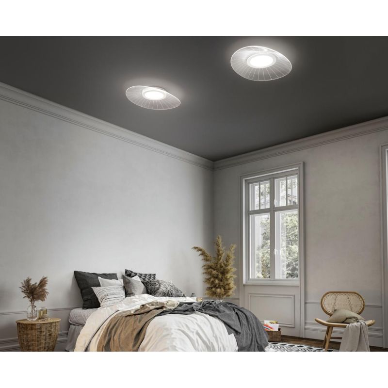 3625-65 VELA PLAFONIERA MODERNA IN METALLO BIANCO LED 40W LUCE 3000K DIMMERABILE DI FABAS LUCE Fabas Luce - Cristalensi Shop Onl